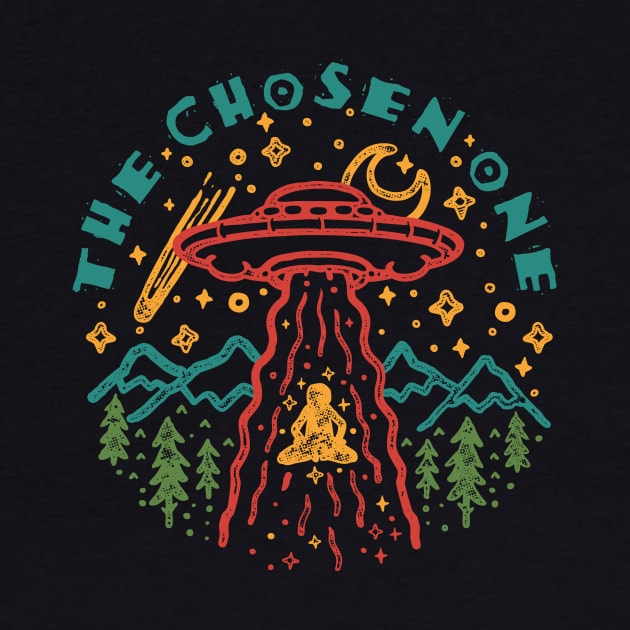 The Chosen One Vintage Alien Abduction by Teequeque